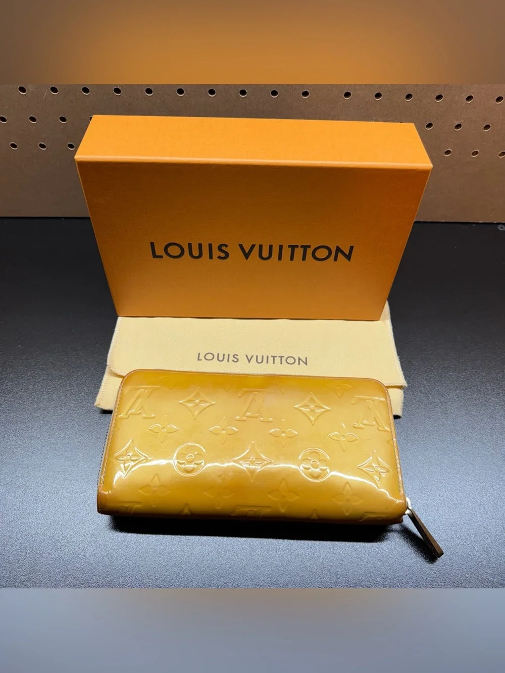Louis Vuitton Yellow Vernis Zippy Continental Wallet